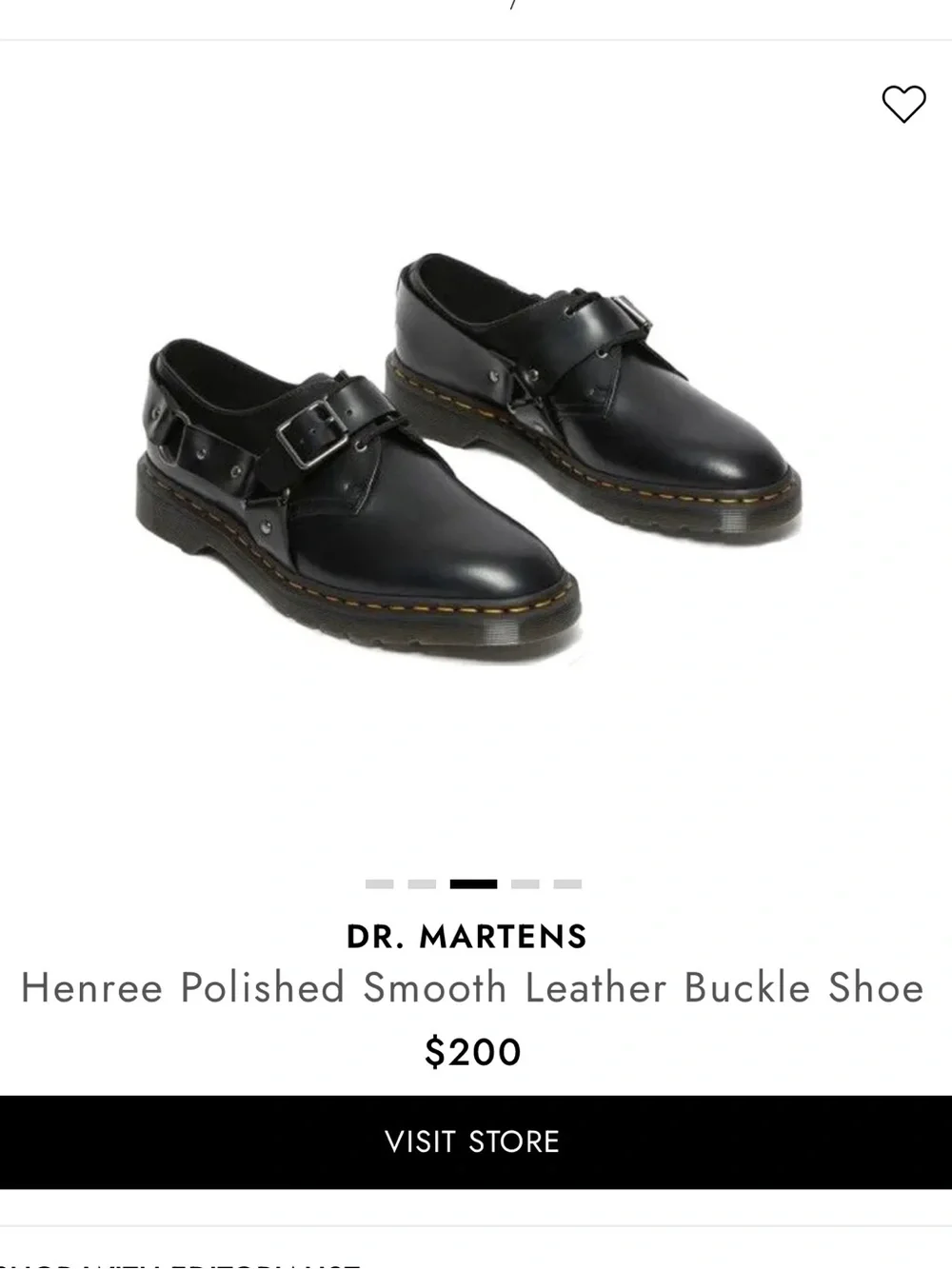Dr. Martens Henree Polished Smooth Leather Buckle Shoes